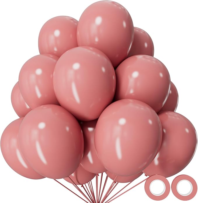 110pcs Dusty Pink Balloon 12 Inch, Brush Pink Latex Balloons by KUULBELAballoons