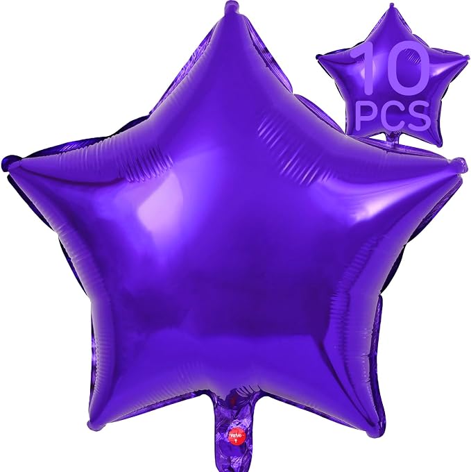 Purple Star Balloons 18 Inch by VHUWE