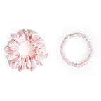22 Momme 100% Mulberry Silk Scrunchies (2 Pack, Light Pink), Well- Hold Elastic for No-Damage, 6A, Soft Hair Ties, Reduces Frizz & Breakage, OEKO-TEX Certified