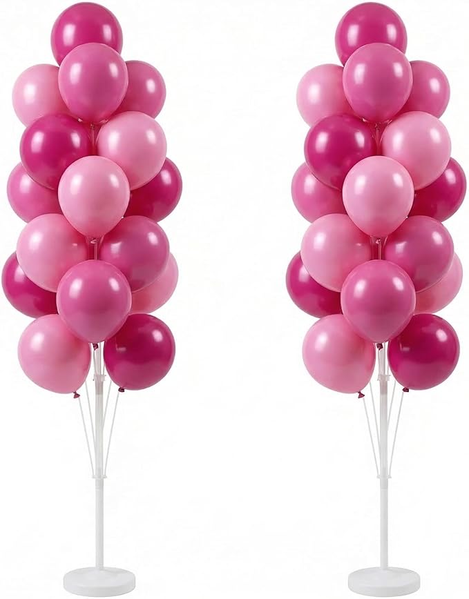 HIINS 2 Set Pink Balloon Tower Stand, 5FT by HiinsPartyDecoration