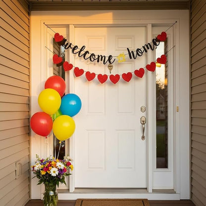 Welcome Home Banner with Heart, Welcome Home Sign, Homecoming Party Sign - Image 3
