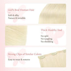 DOORES Clip in Hair Extensions Set 14 Inch 130g, 6pcs Invisi Edge Clip ins and 3pcs Classic Seamless Clip ins, Injected Virgin Real Human Hair Extensions Natural Invisible Straight, #60A