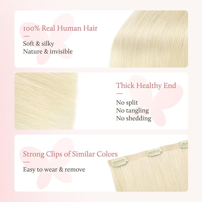 DOORES Clip in Hair Extensions Set 22 Inch 150g, 4pcs Invisi Edge Clip ins and 3pcs Classic Seamless Clip ins, Injected Virgin Real Human Hair Extensions Natural Invisible Straight, #60A
