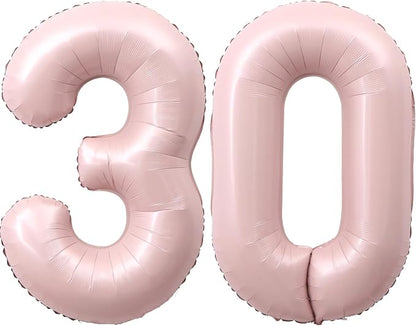 40 Inch Light Pink Number 30 Balloon 0-9 30th Foil Big Giant | Digital by SULALABOO