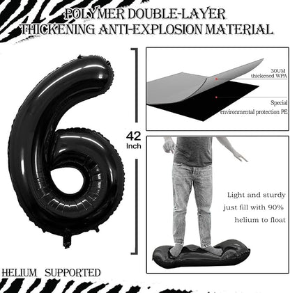 Number 60 Balloons for 60th Birthday Party Decorations, 42 Inch Jumbo Foil - Image 2