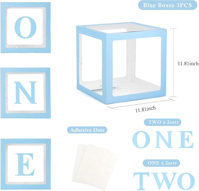 Voircoloria First Birthday Decorations One Balloon Boxes - Image 2