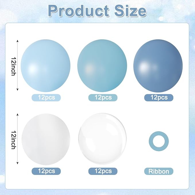 Dusty Blue Balloons for Baby Shower Gender Reveal Birthday Party Decoration | - Image 2