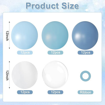 Dusty Blue Balloons for Baby Shower Gender Reveal Birthday Party Decoration | - Image 2