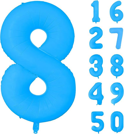 Fluorescent Blue Number Balloon 40 inch Giant Foil Helium Balloons Blue Number by Yeodong