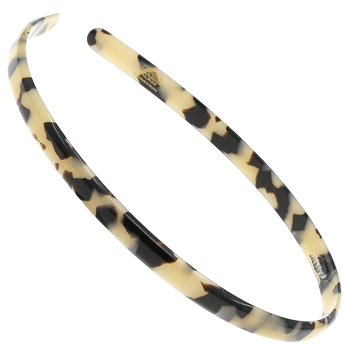 Camila Paris CP3470 French Headband for Women, Handmade White Tokyo, Strong Hold Grip Women's Hair Band, Ligth and Very Flexible, No Slip and Durable Styling Girls Hair Accessories, Made in France