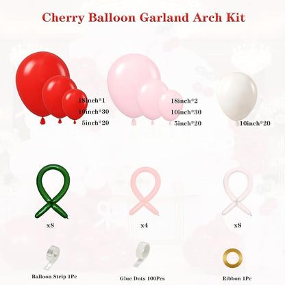 Red Cherry Balloon Garland Arch Kit - Image 2
