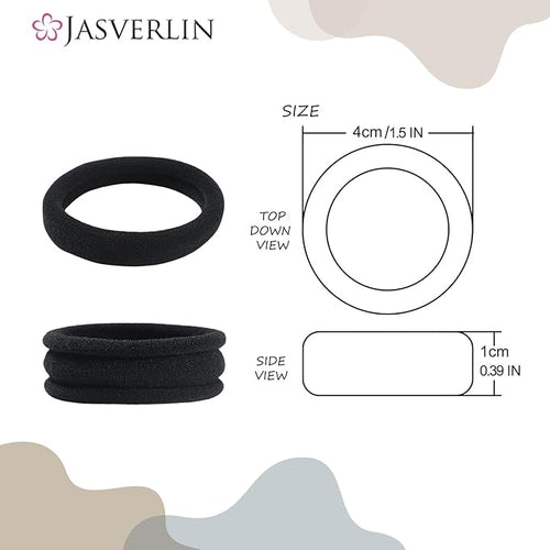 100 pcs Hair Ties Black Ponytail Holders, Soft Elastics Small No Damage Hair Bands for Women Girls Thick Thin Hair Styling Accessories Seamless No Pull 1.5 inch