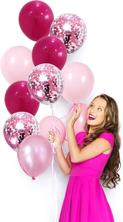 Togvu Hot Pink and Baby Pink Balloons, 60 Packs 12 Inch Premium Pink Latex - Image 3