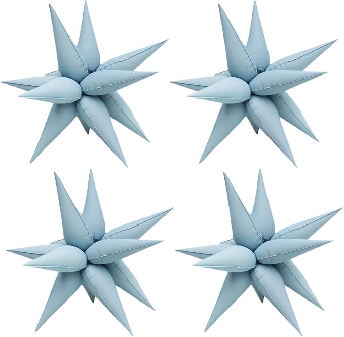 Matte Blue 20' Water Drop Foil Cone Mylar Balloons Matte Blue Star Balloons by Enimapod
