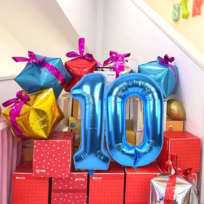 TONIFUL 40 Inch Blue Number 6 Balloons Large Foil 6th Birthday Decorations | - Image 6