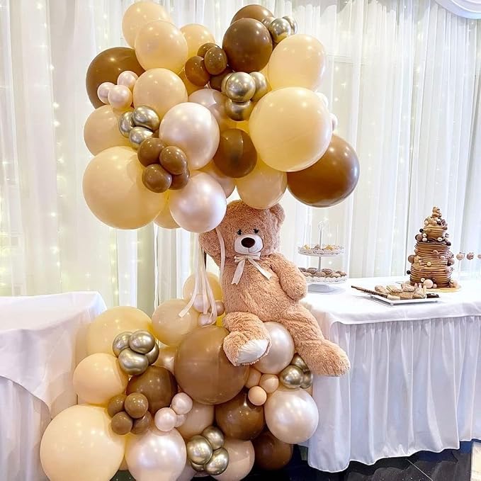 Brown Sand White Neutral Balloons - Image 4