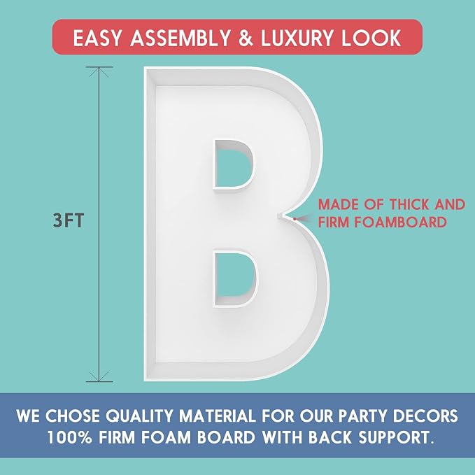 3FT Tall Mosaic Balloon Frame Letters Big Marquee Light Up Letters DIY Kit - Image 2