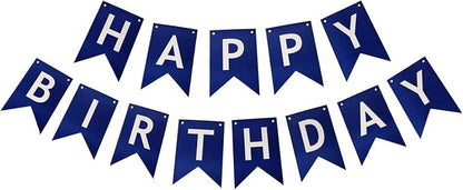 Blue Happy Birthday Banner Birthday Banner Decoration DIY Party Decoration by ZHENGYE
