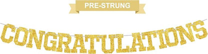 BEISHIDA Glitter CONGRATULATIONS Banner Gold 2026 Graduation Party Decorations by Beishida