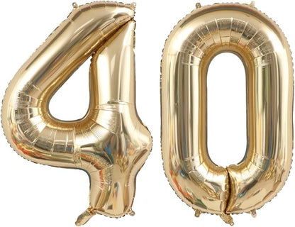 Light Gold 40 Number Balloons 40 Inch White Gold Giant 40 Foil Mylar Helium | by ANGEL+Q+HOUSE