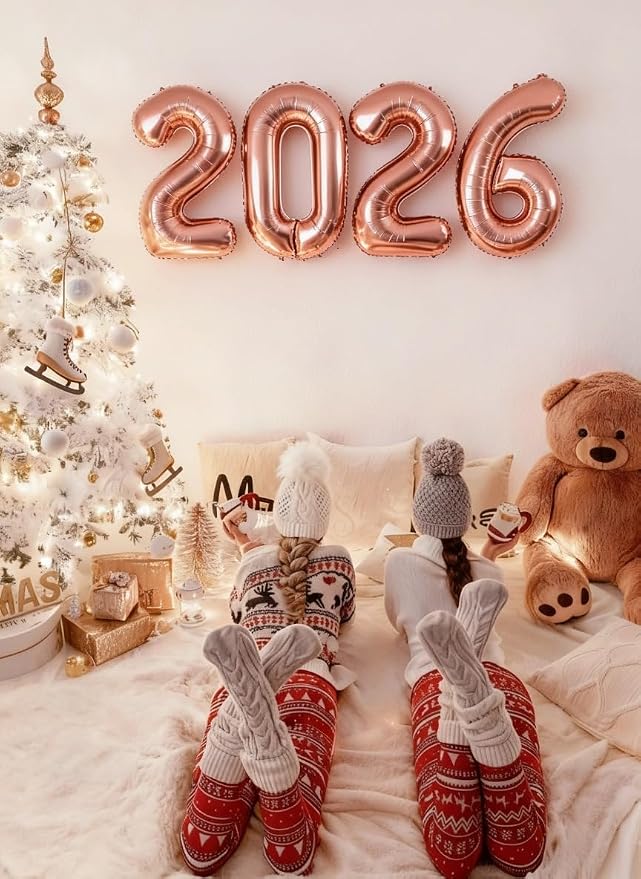 2026 Rose Gold Numbers Balloon 40 Inch, Happy New Years 2026 Balloons - Image 4