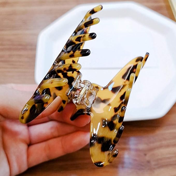Big Claw Hair Clips for Women Girls Tortoise Hair Jaw Clips Large Hair Claw Clamps Celluloid Hair Clasp 2 Pack
