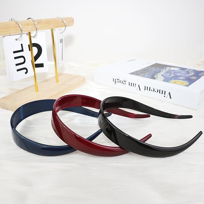 3 Pack Headbands Designed for Eyewear 0.79IN Plastic Non-Slip Headbands for Women Fashion Headbands with Teeth