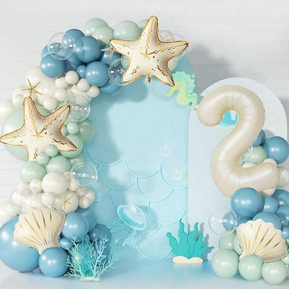 5 Pcs Starfish Seashell Balloons Set Under the Sea Party Decorations | 40 Inch - Image 3