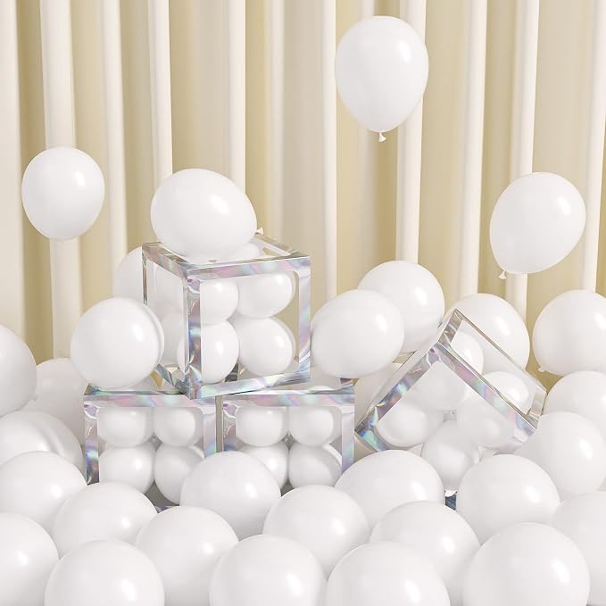 FOTIOMRG 120pcs 5 inch White Balloons, Small White Latex Party Balloons Helium by FOTIOMRG