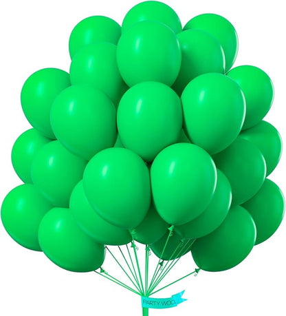 PartyWoo Green Balloons 50pcs Green Latex Helium Balloons 12 Inch | Birthday by PartyWoo