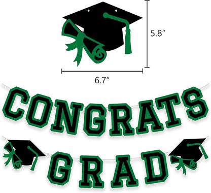 Congrats Grad Banner Graduation Party Banner Decoration Hanging Garland High - Image 2