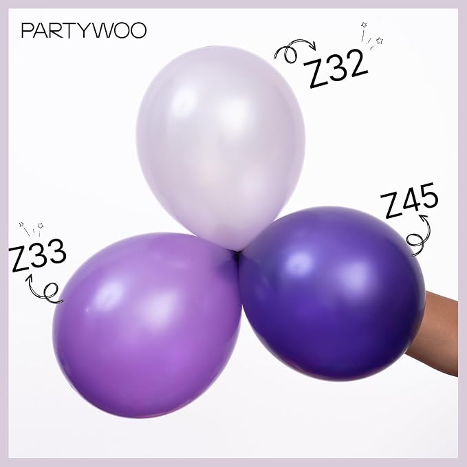 PartyWoo Pearl Lavender Balloons 140pcs Pearl Light Pastel Purple Lilac | - Image 4