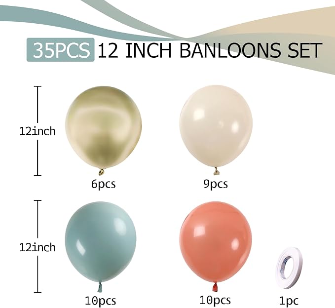 Pink Blue Gender Reveal Balloons 12 Inch Dusty Pink Blue Beige White Sand Cream - Image 4