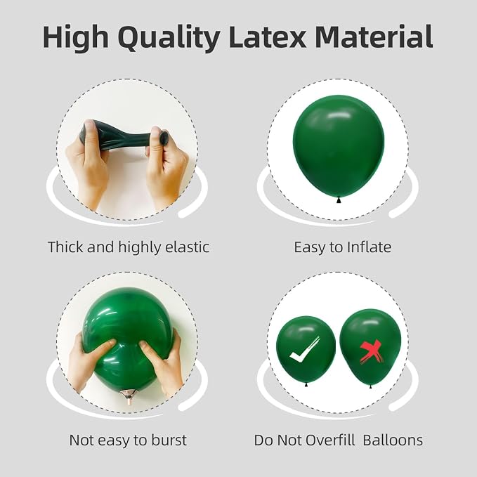 Green Balloons Different Sizes 135pcs 18 12 10 5 Inch Dark Green Balloons Arch - Image 3