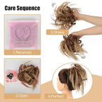 HMD Tousled Updo Messy Bun Hairpiece Hair Extension Ponytail with Elastic Rubber Band Updo Ponytail Hairpiece Synthetic Hair Extensions Scrunchies Ponytail Hairpieces for Women
