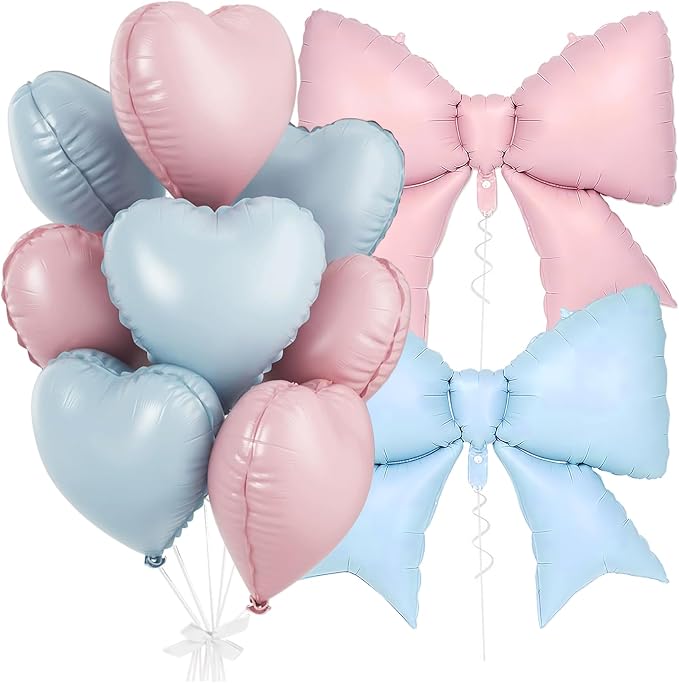 Pink Blue Bow Balloon Set​ by Unknown