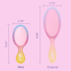 Wet Brush Mini Detangler Hair Brush for Gentle Knot Removal, Compact Travel Size, Soft Bristles for Pain-Free Detangling, Less Breakage, Works on All Hair Types, Limited Edition, Electric Sky Pink