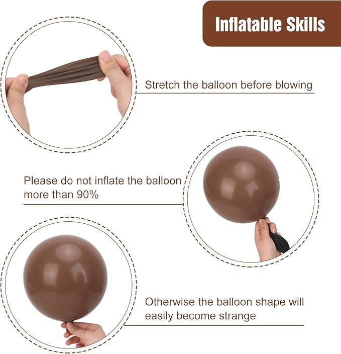 RUBFAC 135pcs Brown Balloons, Boho Coffee Latex Balloon Different Sizes 18 12 - Image 3