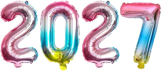 Rainbow 2027 Foil Number Balloons by GOER