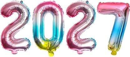 Rainbow 2027 Foil Number Balloons by GOER