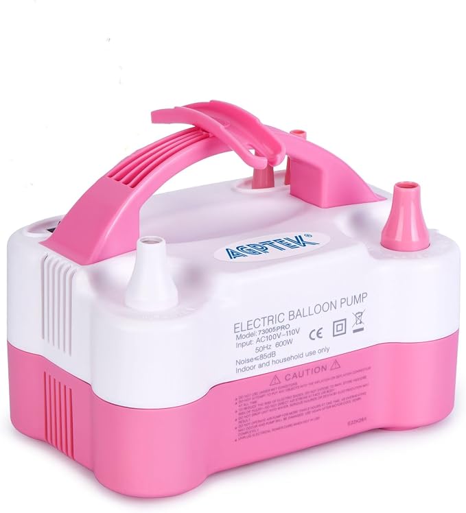 AGPTEK Electric Balloon Pump, Dual Nozzle, Built-in Tying Tool, 600W | Portable by AGPTEK