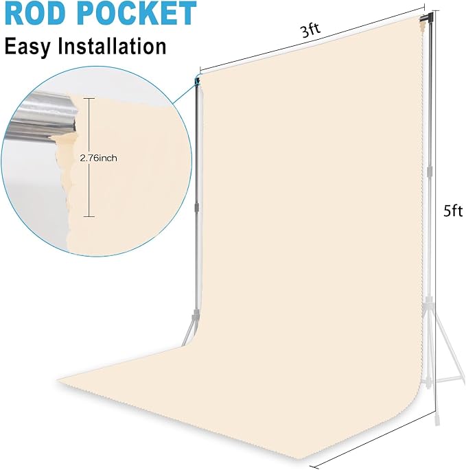 Cream Photography Backdrop for Photoshoot, 3x5 FT | Versatile Studio Photo - Image 2