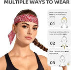 Sports Tie Headband Bandana Running Athletic Sweat Band Elastic Adjustable Sport Head Tie for Men Women Head Ties Ninja Tie Headbands Tennis Sweatbands Soccer Basketball Teams Running Head Band
