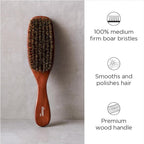 Diane Premium 100% Boar Wave Brush for Men and Barbers, Mens Hair Brush– Medium Bristles for Thick Coarse Hair – Use for Detangling, Smoothing, Wave Styles, Soft on Scalp, Restore Shine and Texture