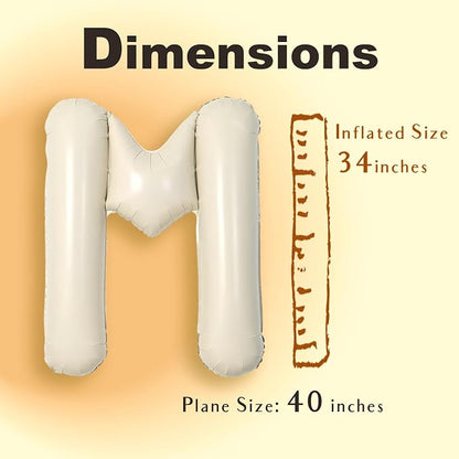 SUWEN 40 Inch Cream Large M Letter Balloons Big Foil Helium A-Z | Jumbo Mylar - Image 6