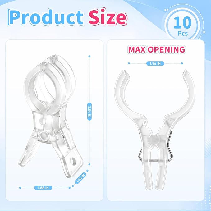 10 Pack Balloon Arch Clips, 3.5'' Large Plastic Clips Supplies - Image 3