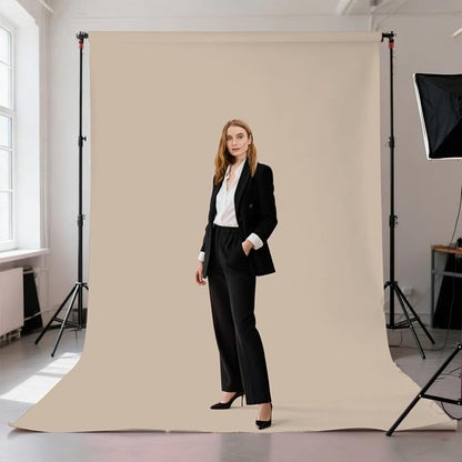 Beige Photography Backdrop for Photoshoot, Fabric 5x7ft | Polyester Studio - Image 2