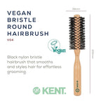 Kent V04 Vegan Boar Bristle Hair Brush - Eco-Friendly Round Blow Out Brush for Creating Curls, Adding Volume and Root Lift (45mm)