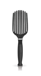 Premium Tangle Buster Brush – Soft Nylon Travel-Friendly Bristles – Long Durable Rubber Handle – Ideal for Wet and Dry Hair & Easy Grooming, Black Color