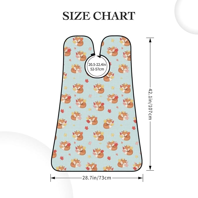 Waterproof Beard Trimming Bib, Non-Stick Hair Catcher for Men Shaving, Grooming Apron for Husband Dad, Fall Maple Leaves Autumn Foxes Shave Bib
